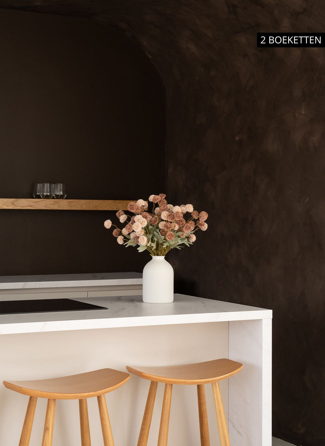 Zijden Kiku Bloemen - Crème Mix (10 stengels/ 50 bloemhoofdjes)