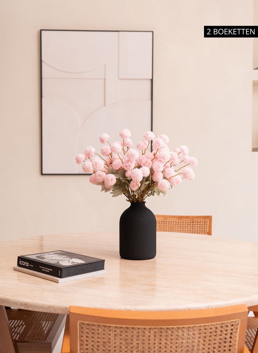 Zijden Kiku Bloemen - Roze (10 stengels/ 50 bloemhoofdjes)