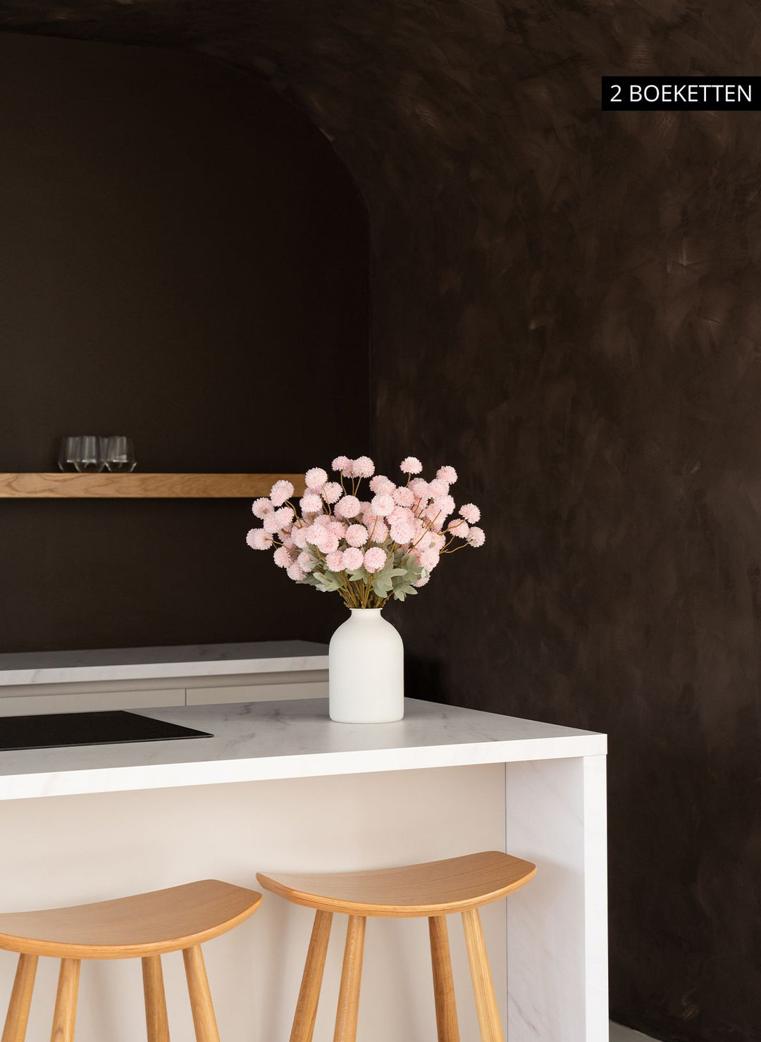 Zijden Kiku Bloemen - Roze (10 stengels/ 50 bloemhoofdjes)