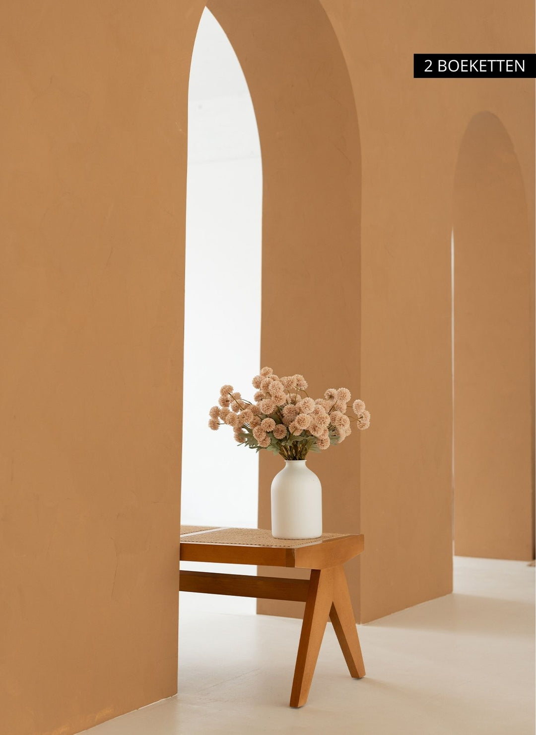 Zijden Kiku Bloemen - Crème (10 stengels/ 50 bloemhoofdjes)