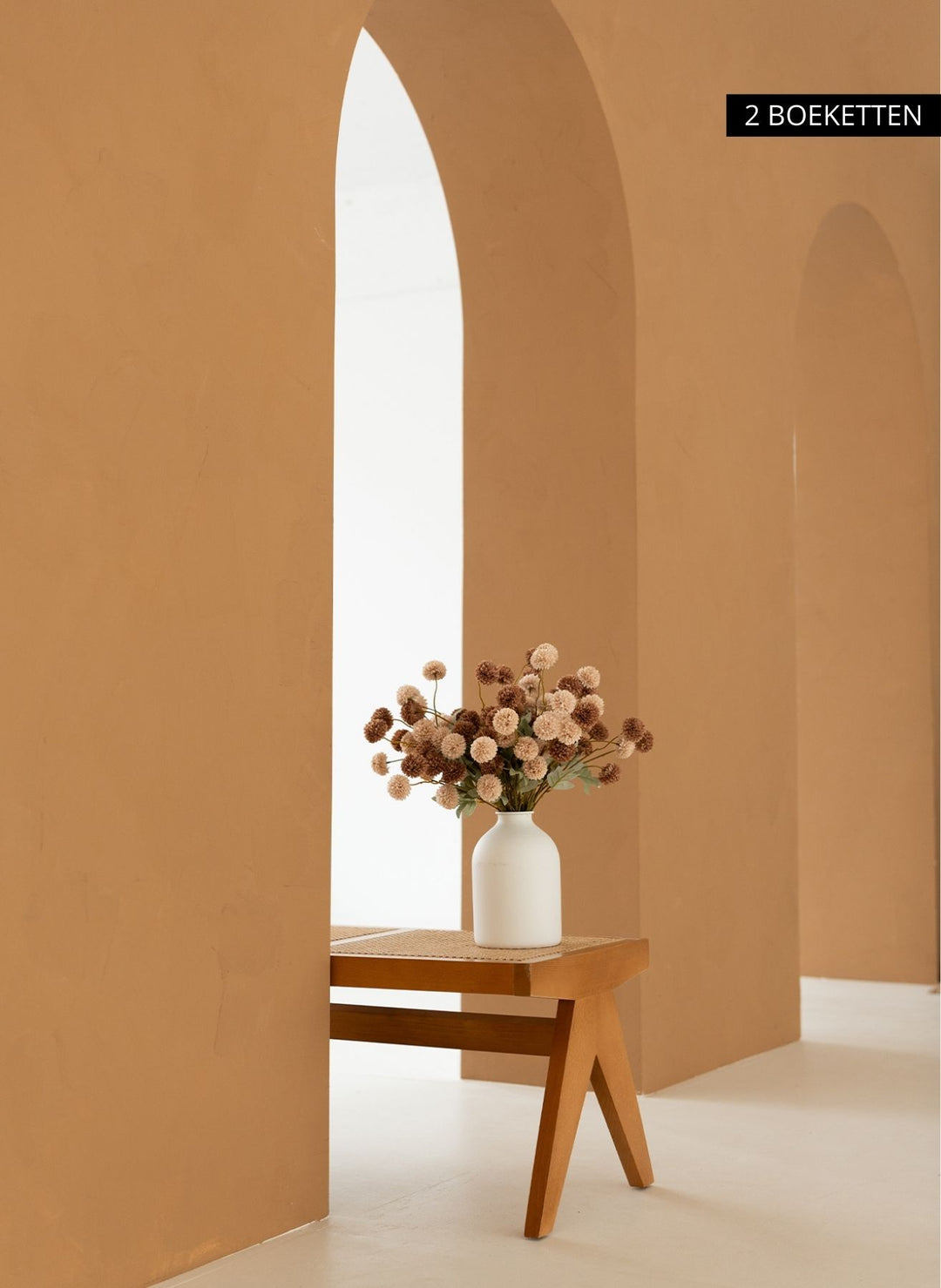 Zijden Kiku Bloemen - Crème Mix (10 stengels/ 50 bloemhoofdjes)