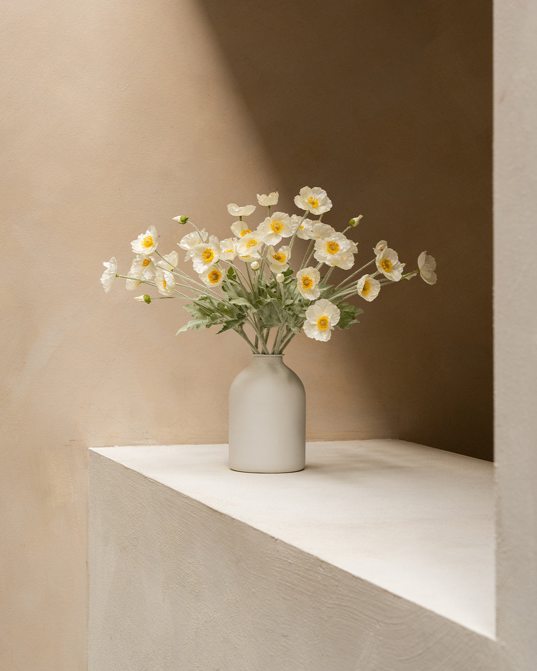 Zijden Klaprozen - Wit (10 stengels)