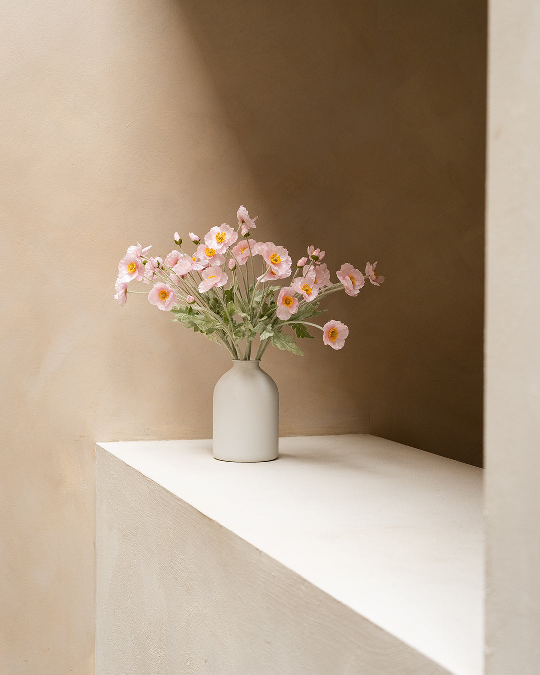 Zijden Klaprozen - Lichtroze (10 stengels)