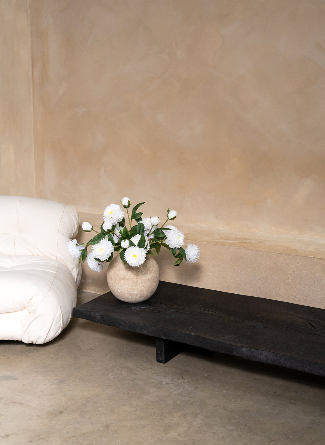 Zijden Pioenrozen - Wit (6 stengels/ 18 bloemhoofdjes)