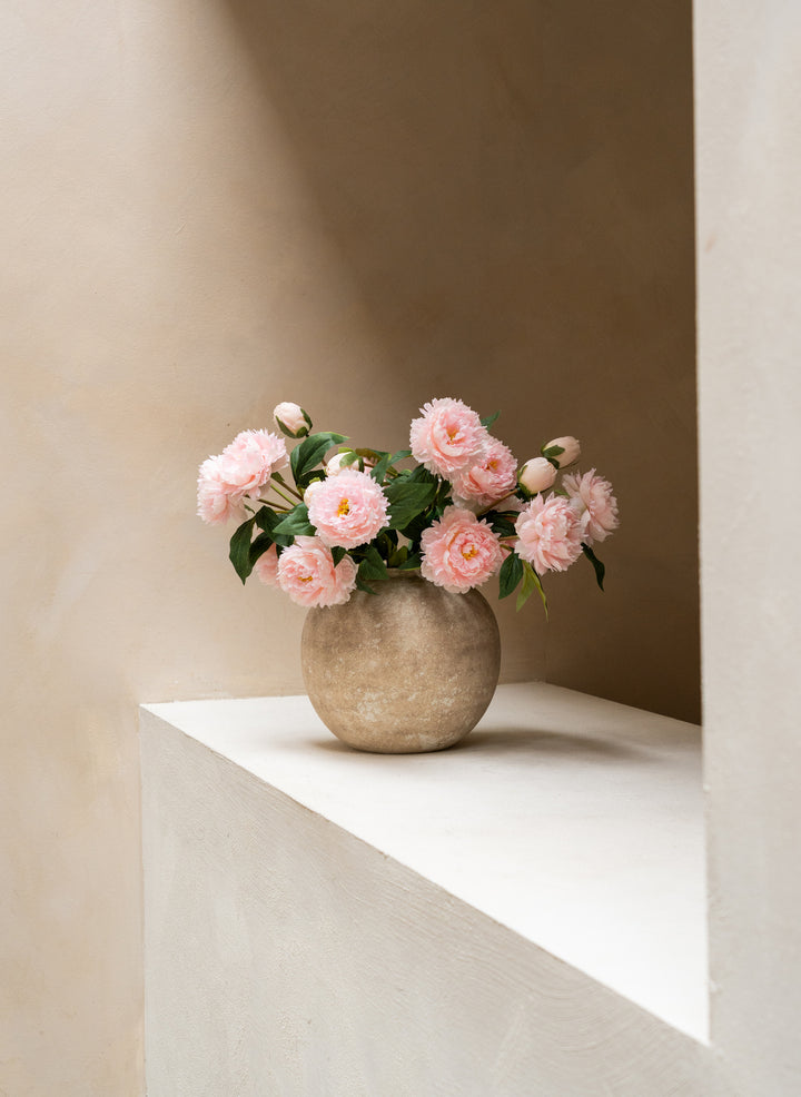 Zijden Pioenrozen - Roze (6 stengels/ 18 bloemhoofdjes)