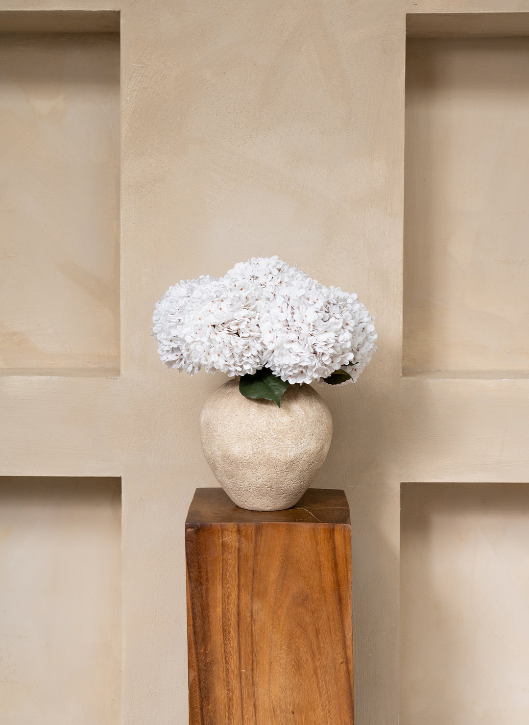 Grote Zijden Hortensia (5 stengels) - Wit