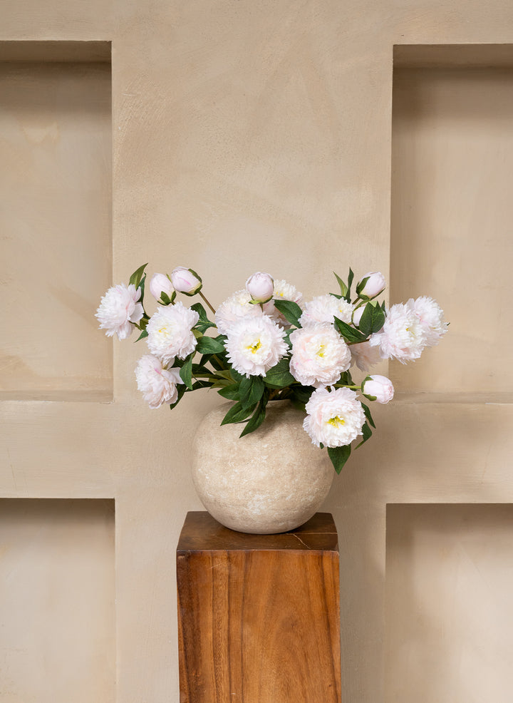 Zijden Pioenrozen - Lichtroze (6 stengels/ 18 bloemhoofdjes)