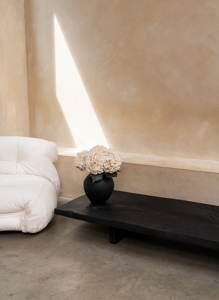 Grote Zijden Hortensia (5 stengels) - Crème