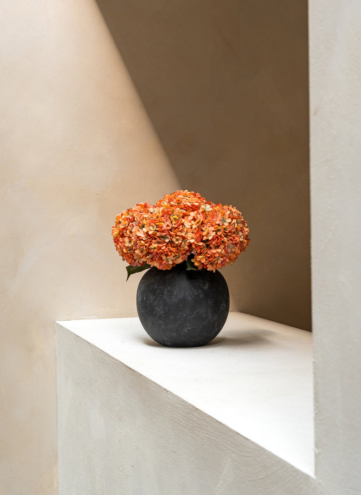 Grote Zijden Hortensia (5 stengels) - Oranje