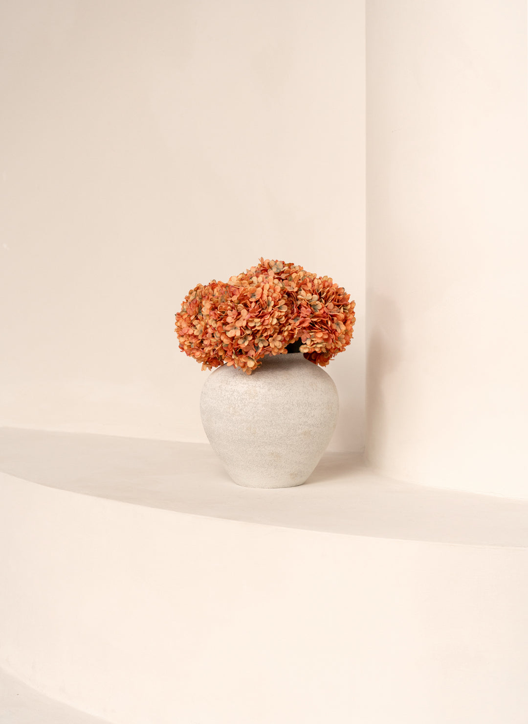 Grote Zijden Hortensia (5 stengels) - Oranje