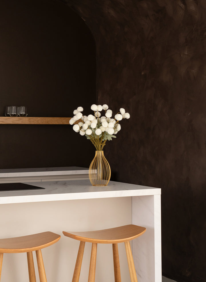 Zijden Kiku Bloemen - Wit (10 stengels/ 50 bloemhoofdjes)