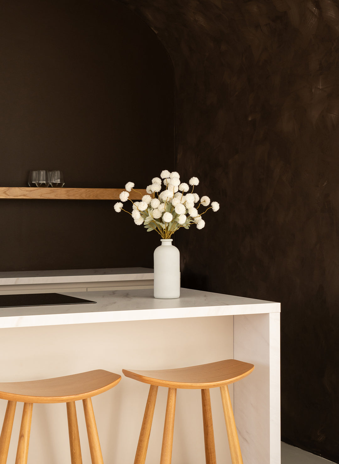 Zijden Kiku Bloemen - Wit (10 stengels/ 50 bloemhoofdjes)