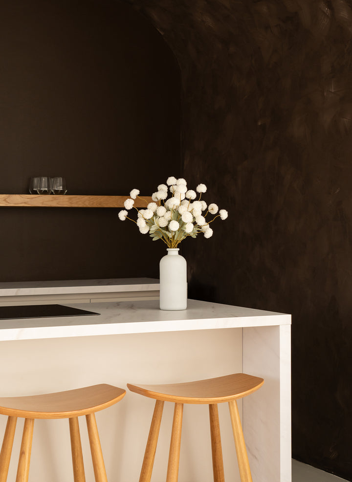 Zijden Kiku Bloemen - Wit (10 stengels/ 50 bloemhoofdjes)