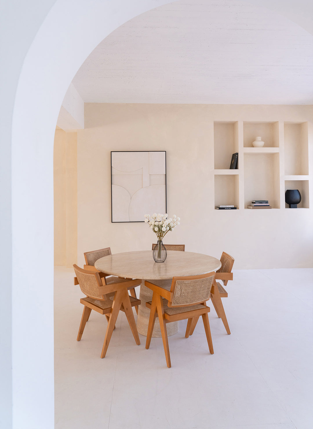 Zijden Kiku Bloemen - Wit (10 stengels/ 50 bloemhoofdjes)