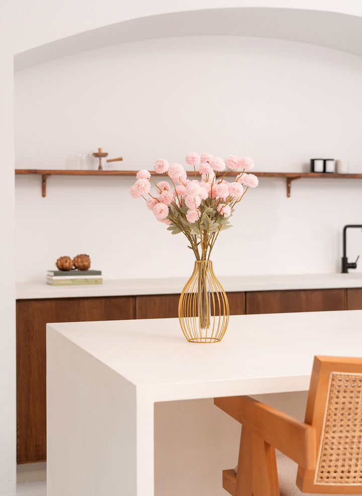 Zijden Kiku Bloemen - Roze (10 stengels/ 50 bloemhoofdjes)