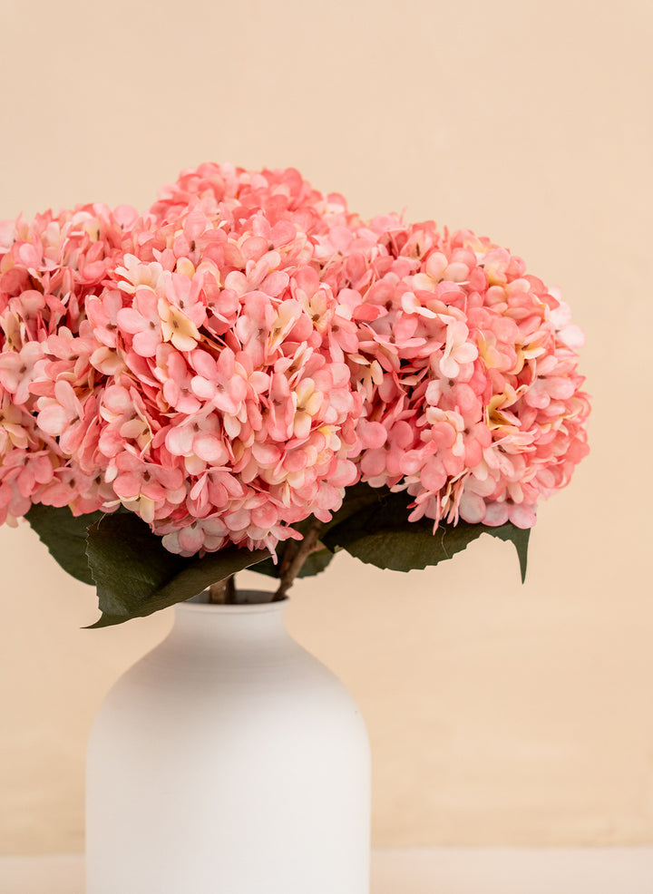 Grote Zijden Hortensia (5 stengels) - Roze