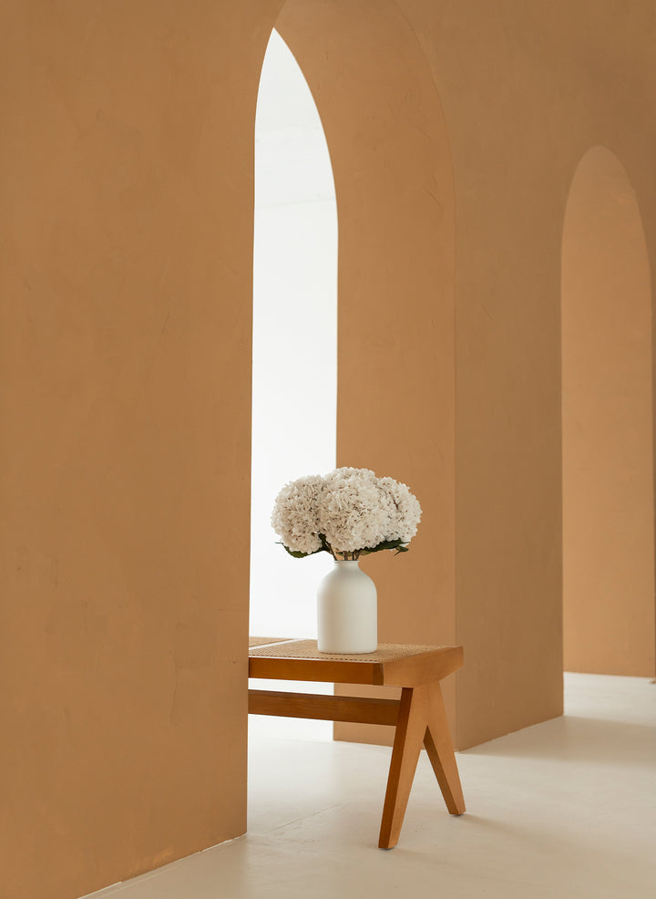 Grote Zijden Hortensia (5 stengels) - Wit