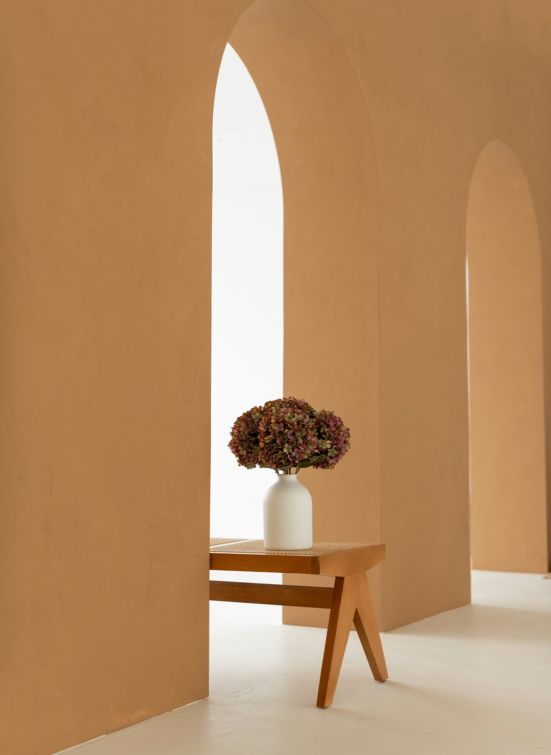 Grote Zijden Hortensia (5 stengels) - Paars