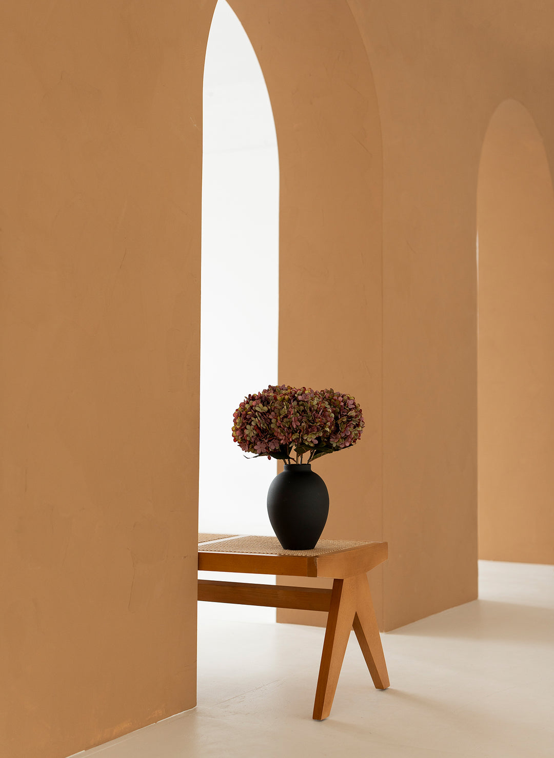 Grote Zijden Hortensia (5 stengels) - Paars