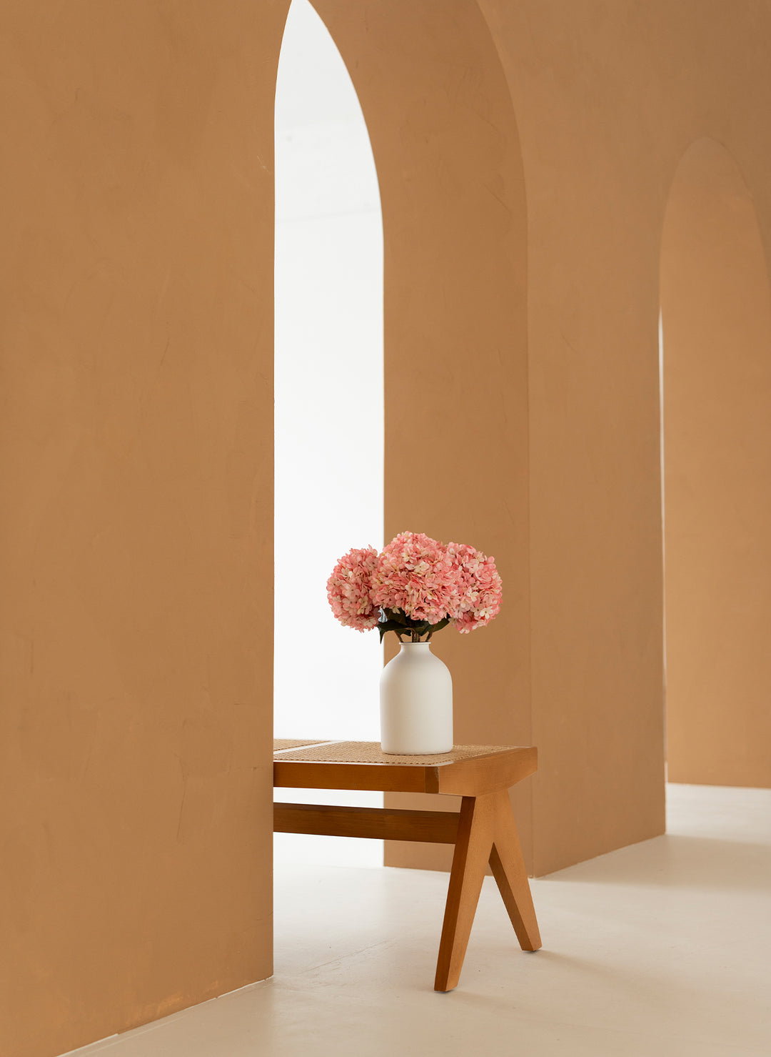 Grote Zijden Hortensia (5 stengels) - Roze