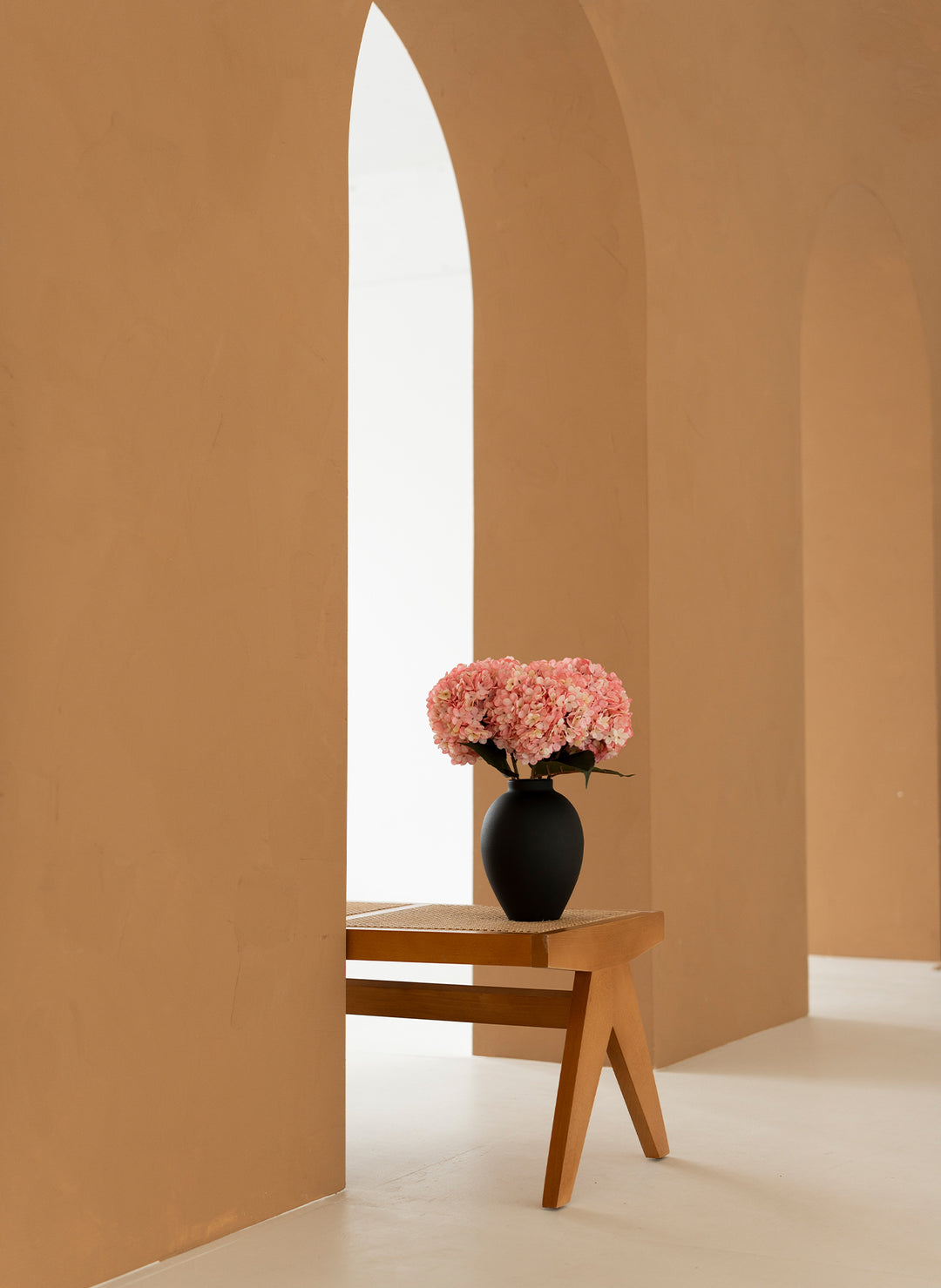 Grote Zijden Hortensia (5 stengels) - Roze