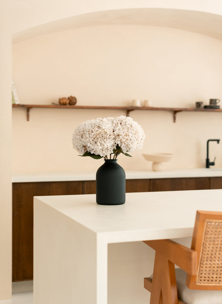 Grote Zijden Hortensia (5 stengels) - Wit