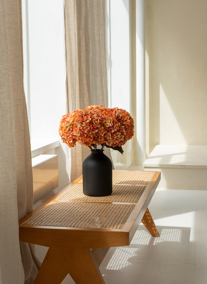 Grote Zijden Hortensia (5 stengels) - Oranje