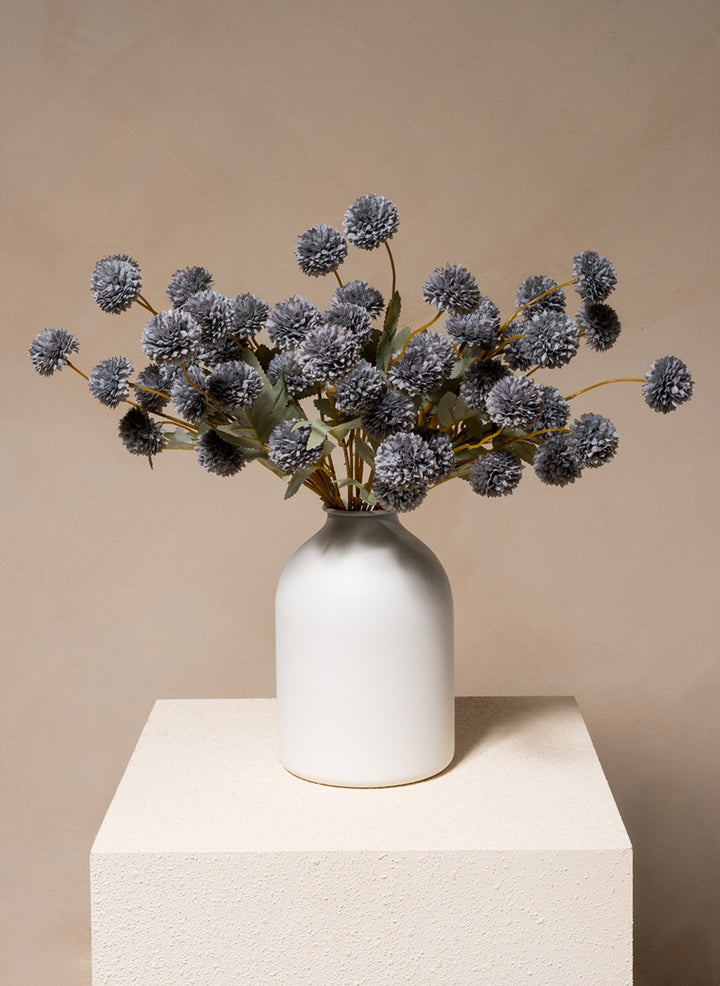 Zijden Kiku Bloemen - Blauwgrijs (10 stengels/ 50 bloemhoofdjes)