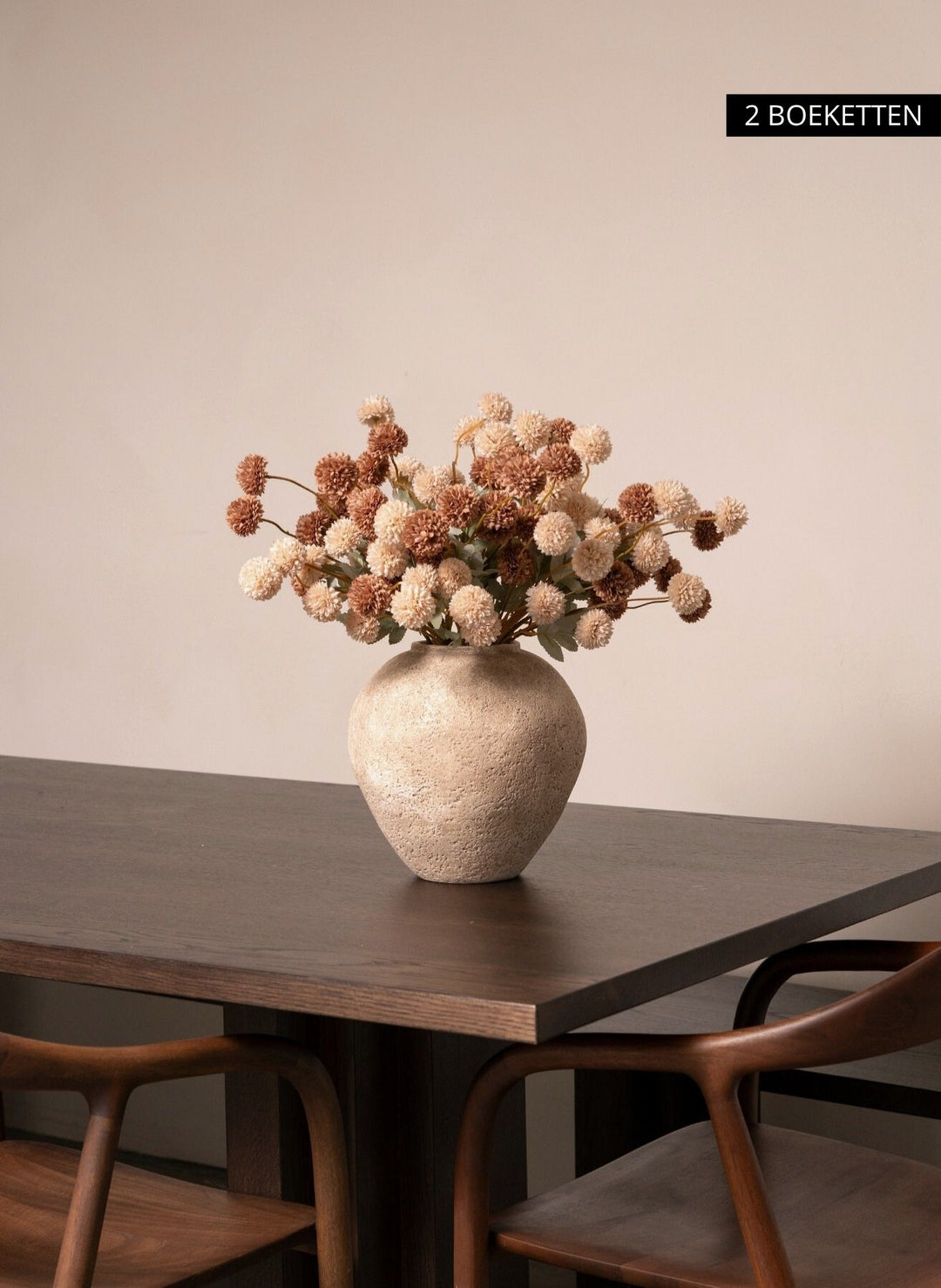 Zijden Kiku Bloemen - Crème Mix (10 stengels/ 50 bloemhoofdjes)