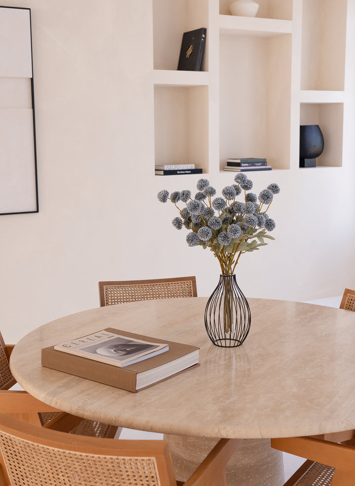 Zijden Kiku Bloemen - Blauwgrijs (10 stengels/ 50 bloemhoofdjes)