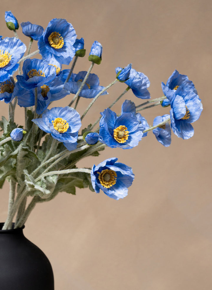 Zijden Klaprozen - Blauw (10 stengels)