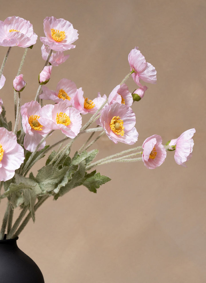 Zijden Klaprozen - Lichtroze (10 stengels)