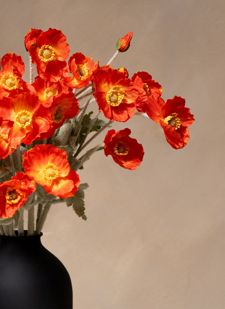 Zijden Klaprozen - Oranje (10 stengels)