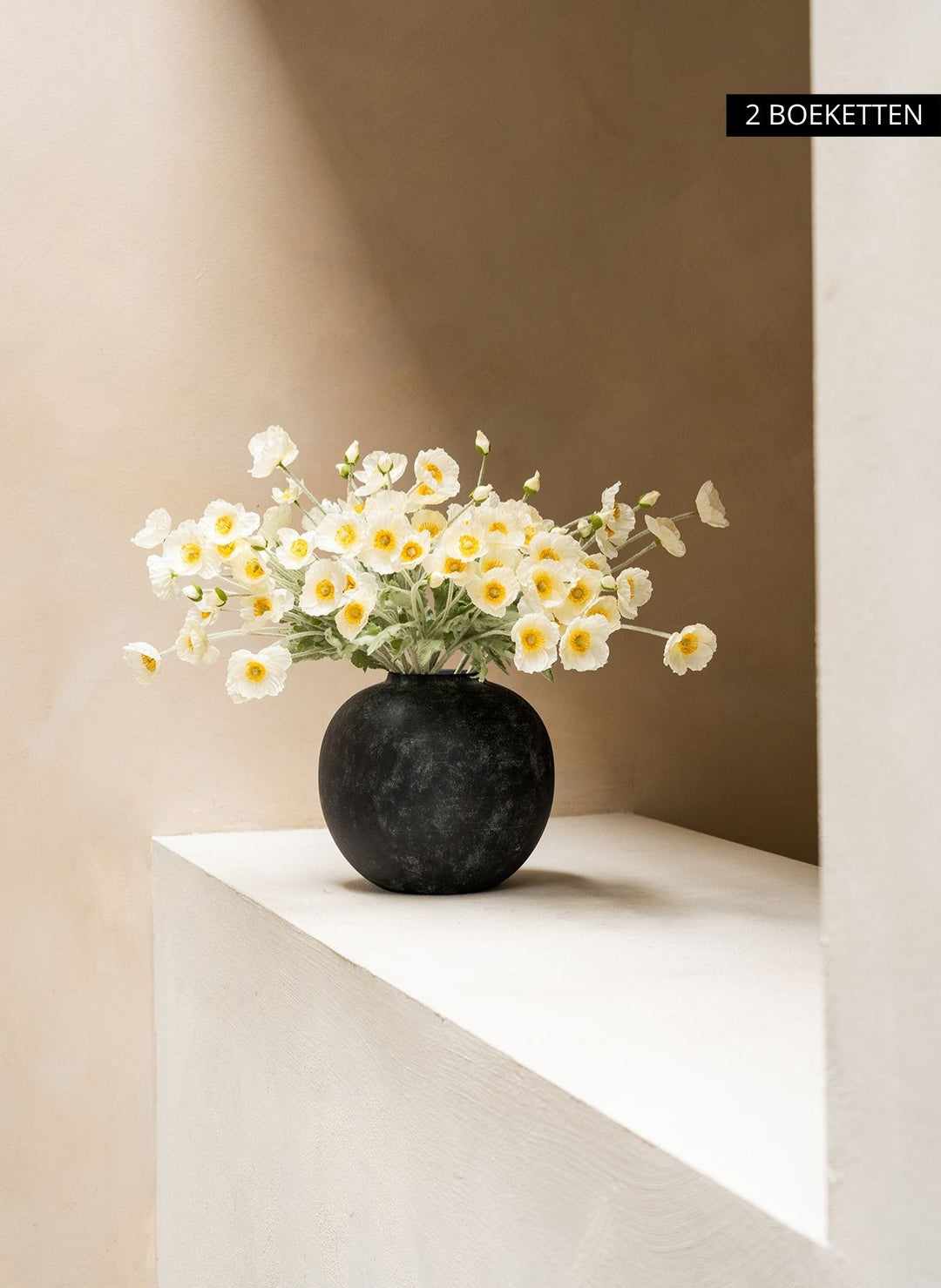 Zijden Klaprozen - Wit (10 stengels)