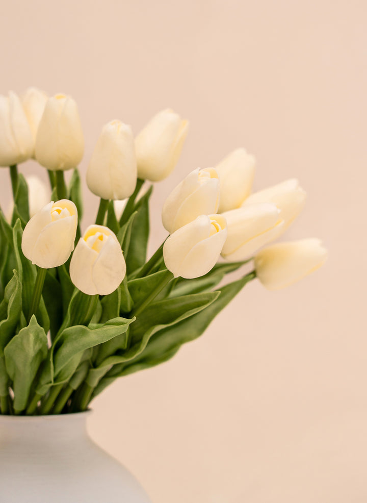 Kunst Tulpen Boeket - Ivoor (25 stengels)