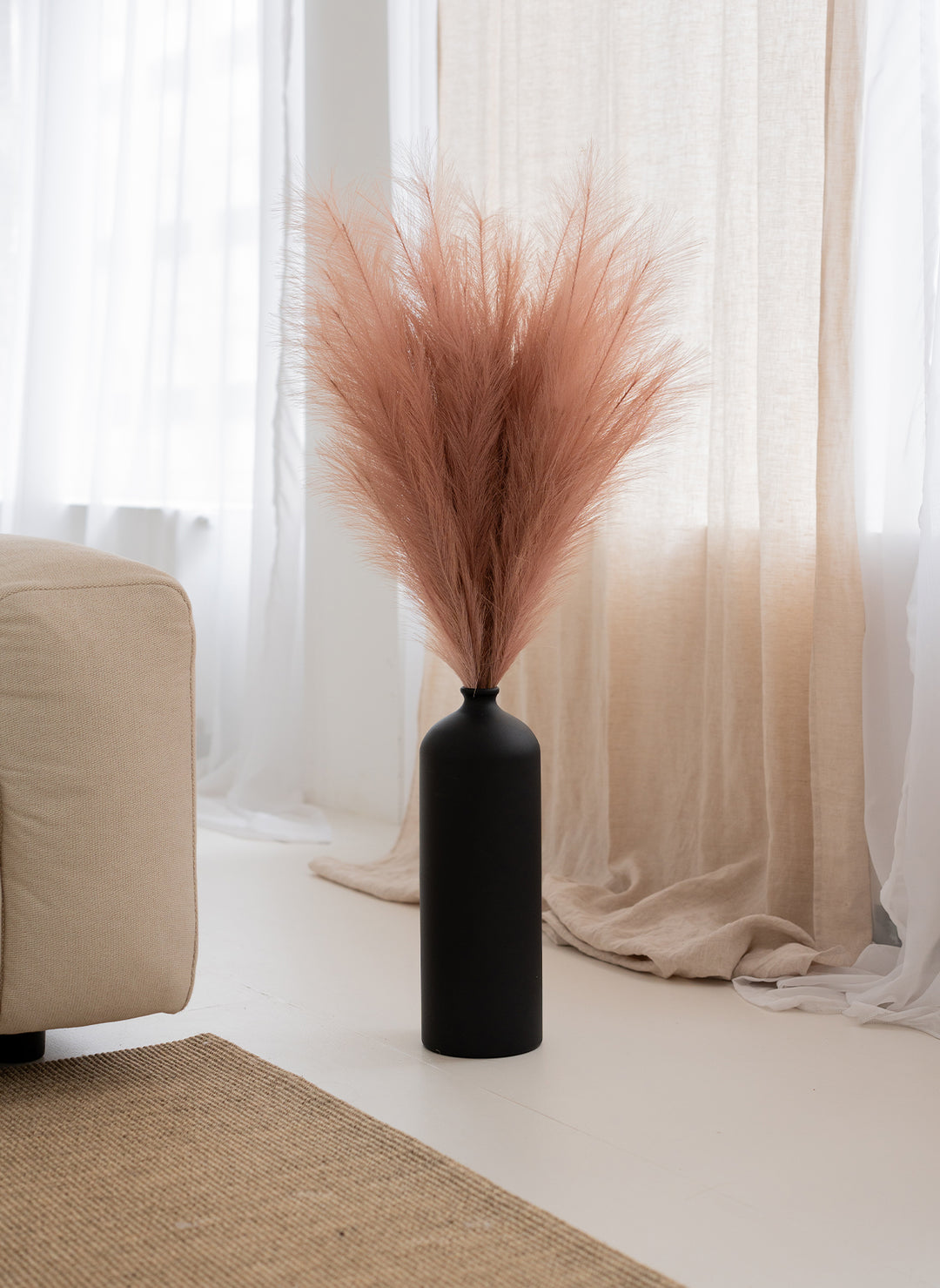 Pampas 110cm (3 stengels)- Oudroze