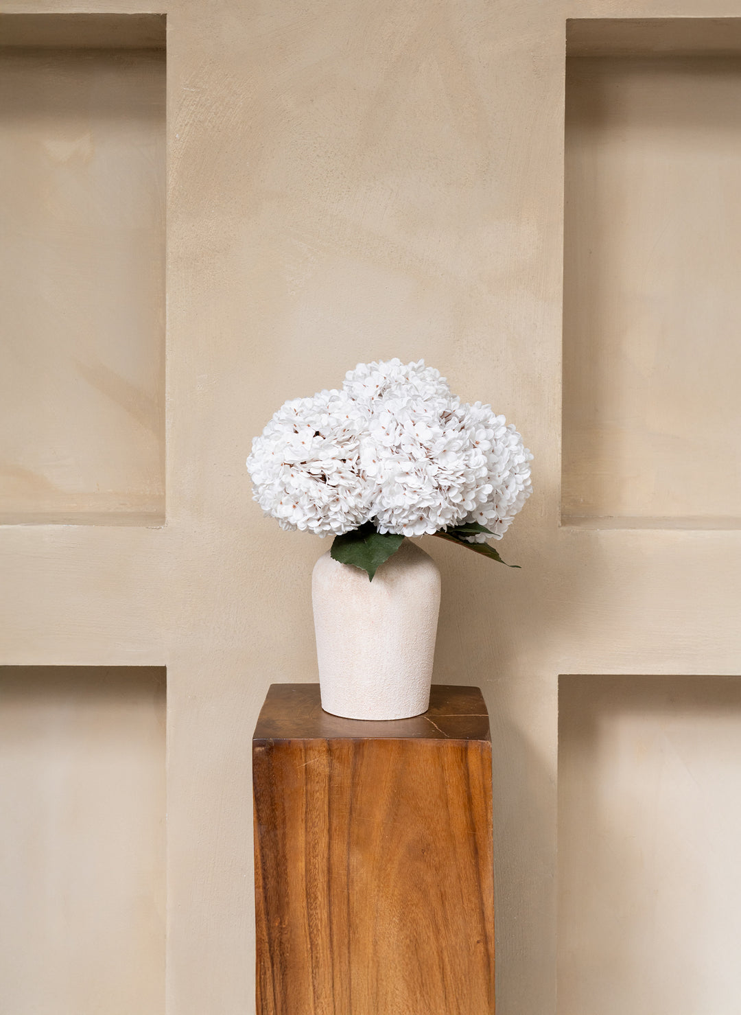 Grote Zijden Hortensia (5 stengels) - Wit