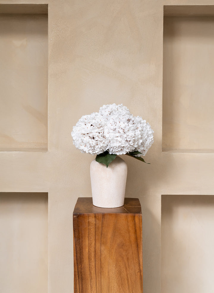 Grote Zijden Hortensia (5 stengels) - Wit