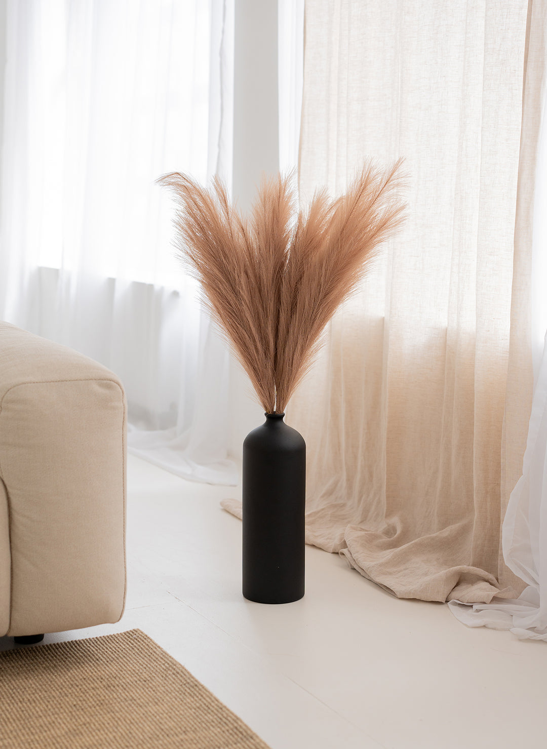 Pampas 110cm (3 stengels)- Natuurlijk Bruin