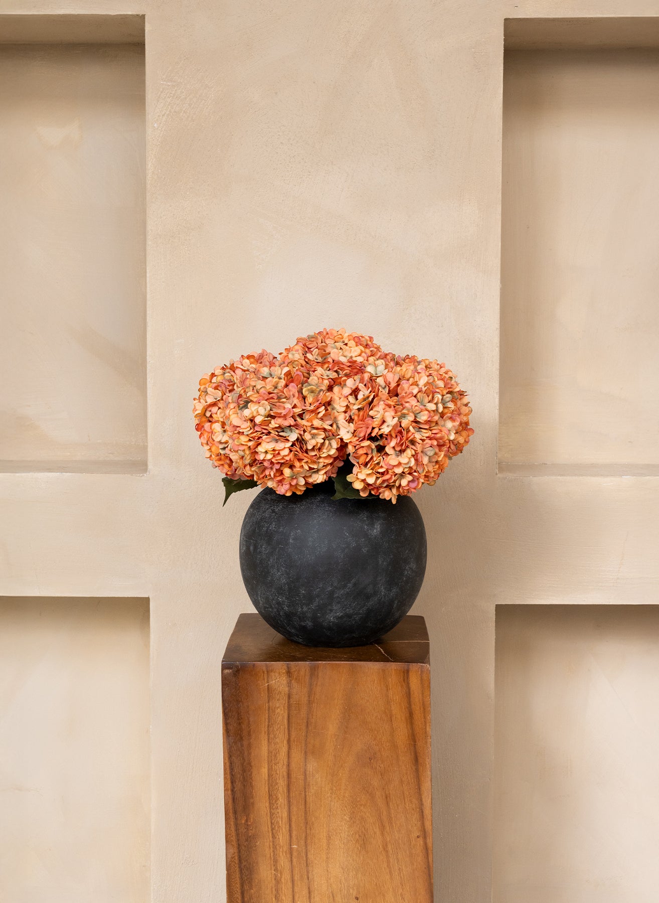 Grote Zijden Hortensia - Oranje