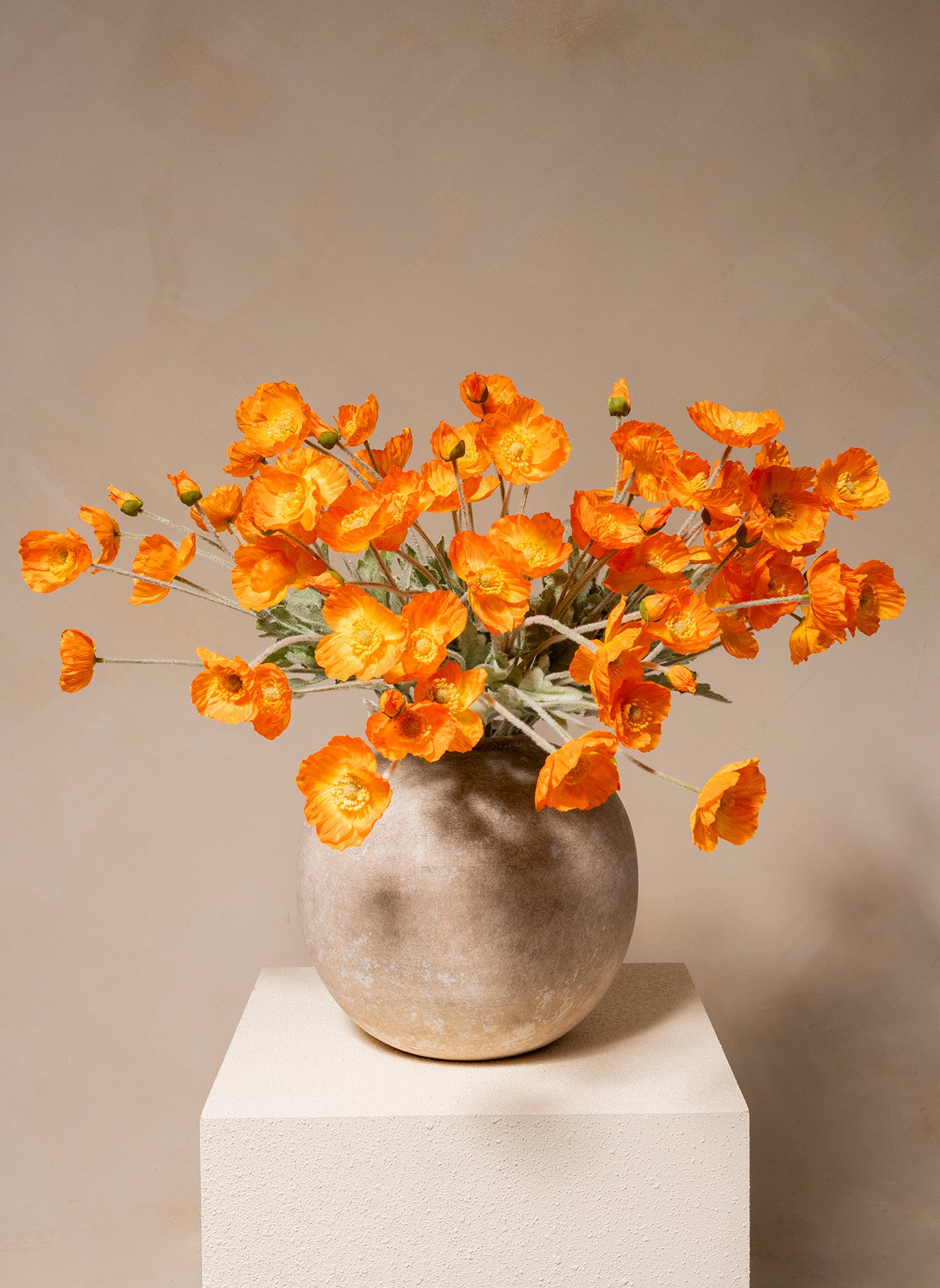 Zijden Klaprozen - Licht oranje