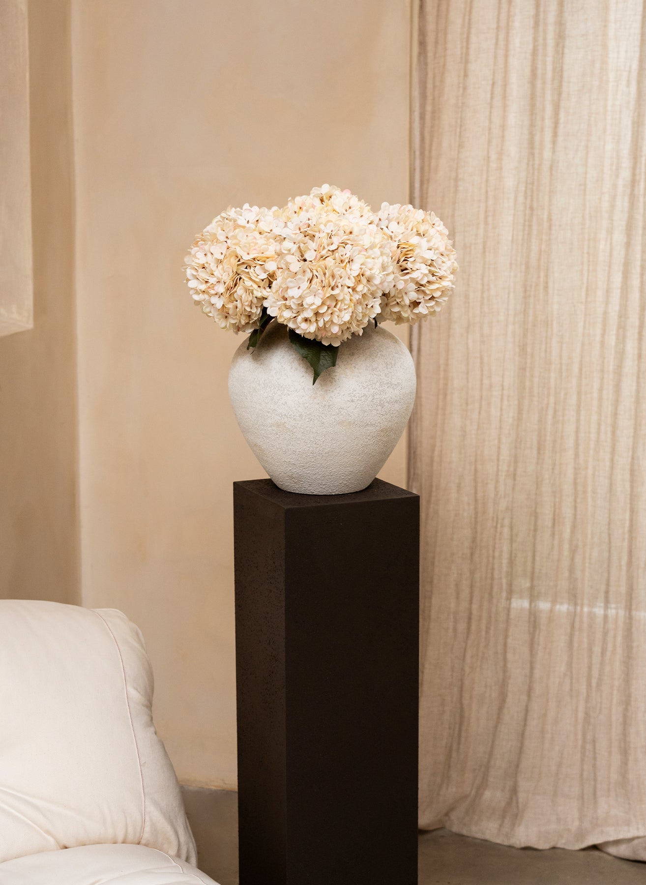 Grote Zijden Hortensia - Crème