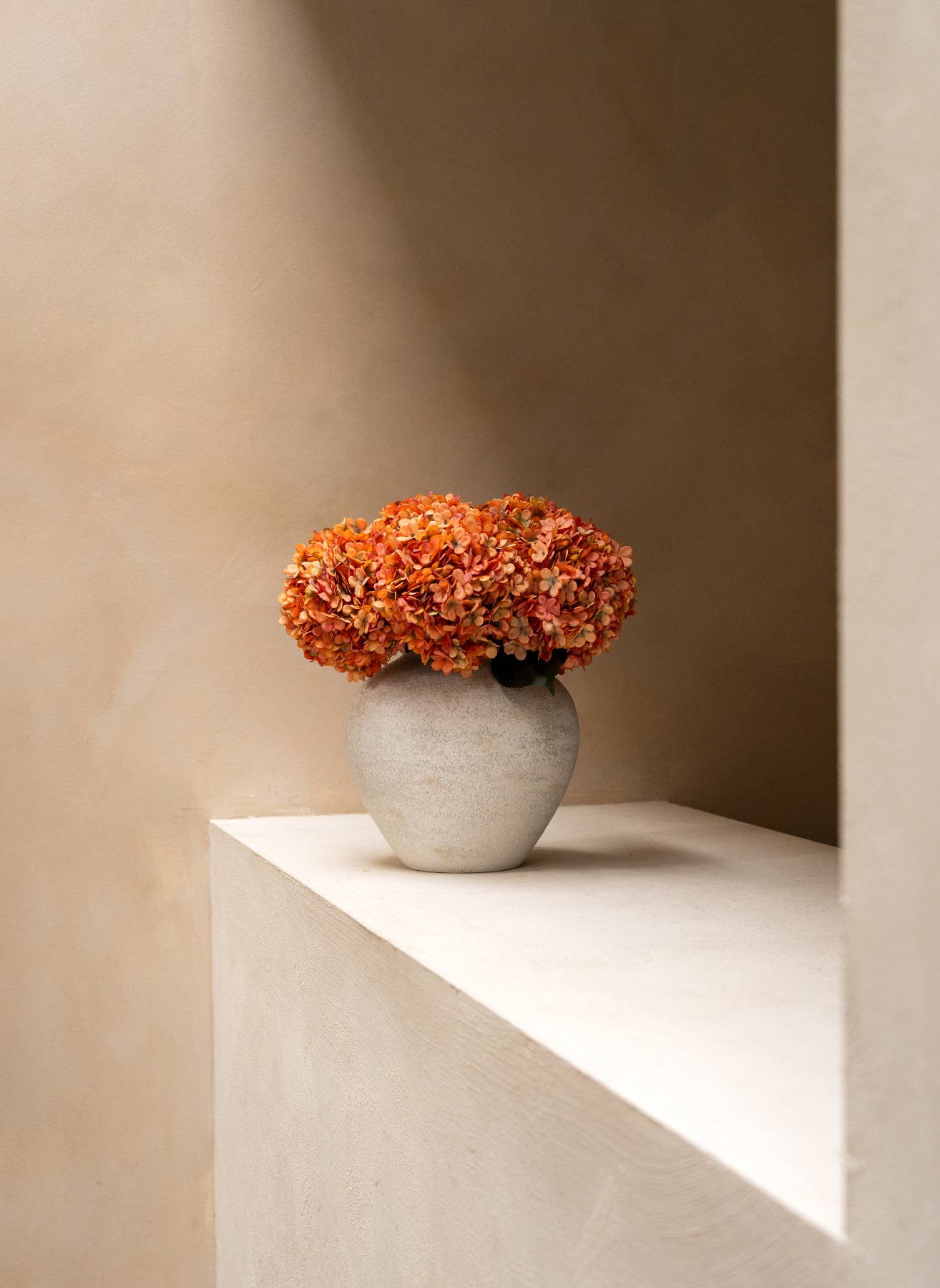 Grote Zijden Hortensia - Oranje