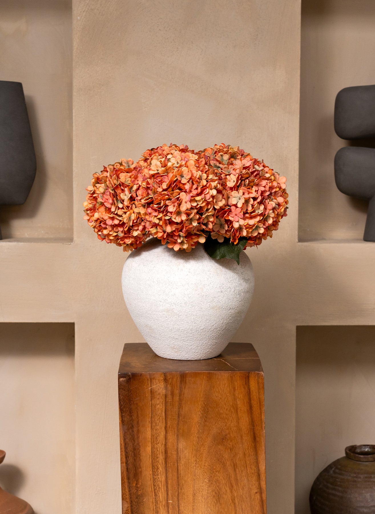 Grote Zijden Hortensia - Oranje