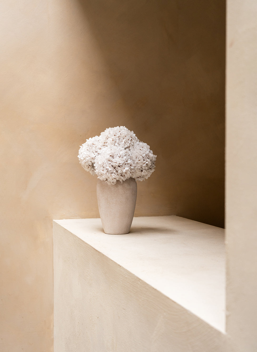 Grote Zijden Hortensia (5 stengels) - Wit