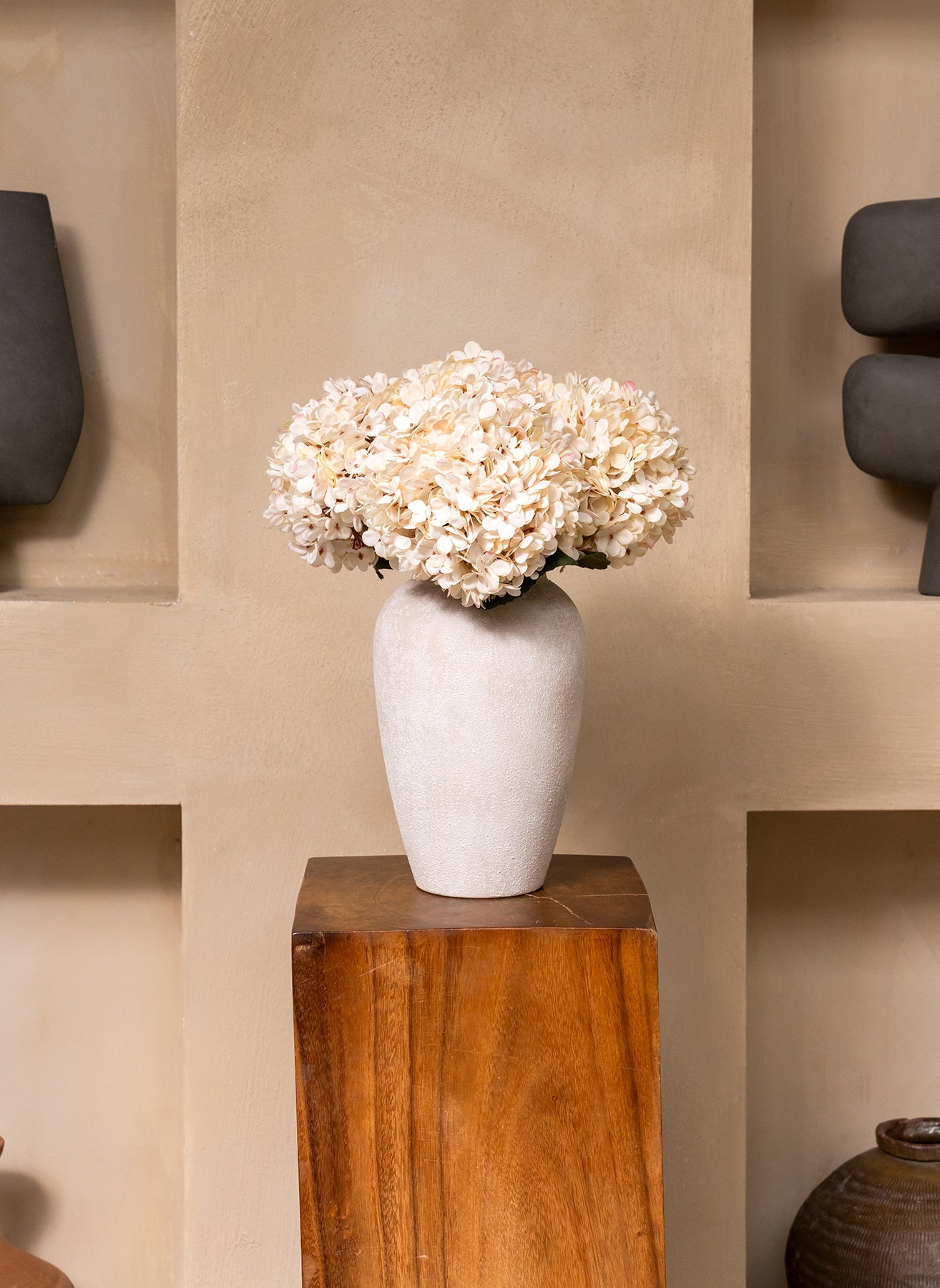 Grote Zijden Hortensia - Crème