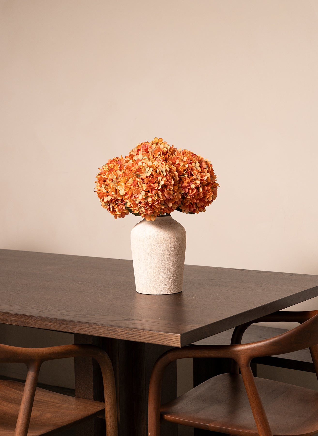 Grote Zijden Hortensia - Oranje