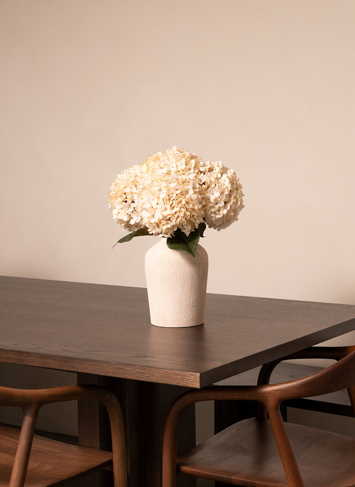 Grote Zijden Hortensia (5 stengels) - Crème