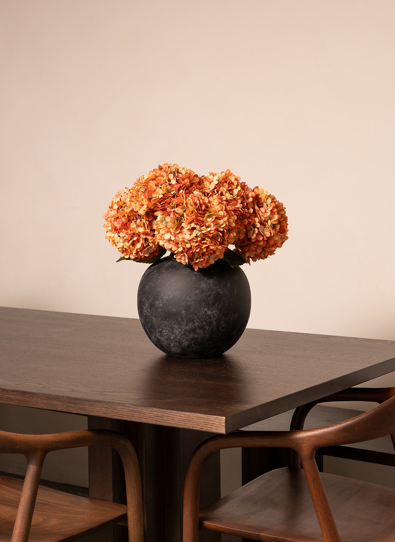 Grote Zijden Hortensia - Oranje