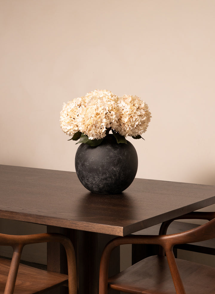 Grote Zijden Hortensia (5 stengels) - Crème